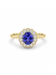 14K YELLOW GOLD DIAMOND & TANZANITE RING