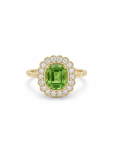 14K YELLOW GOLD DIAMOND & TSAVORITE RING
