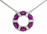 14K WHITE GOLD DIAMOND AND RUBY PENDANT