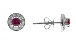14K WHITE GOLD DIAMOND AND RUBY EARRINGS
