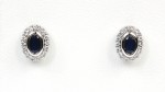 14K WHITE GOLD DIAMOND & SAPPHIRE EARRINGS