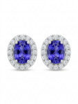14K WHITE GOLD DIAMOND & TANZANITE EARRINGS
