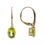 10K YELLOW GOLD DIAMOND AND PERIDOT EARRINGS