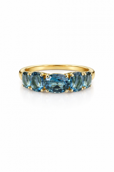 14K YELLOW GOLD LONDON BLUE TOPAZ RING