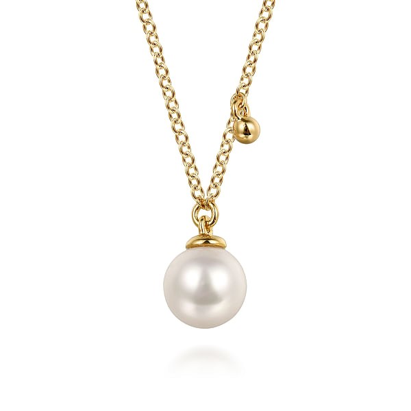 14K YELLOW GOLD  PEARL DROP PENDANT