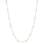14K YELLOW GOLD CULTURED PEARL STATION NECKLACE