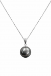 14K WHITE GOLD TAHITIAN PEARL PENDANT NECKLACE