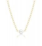 14K YELLOW GOLD CULTURED 3MM/1 PEARL STARTER NECKLACE