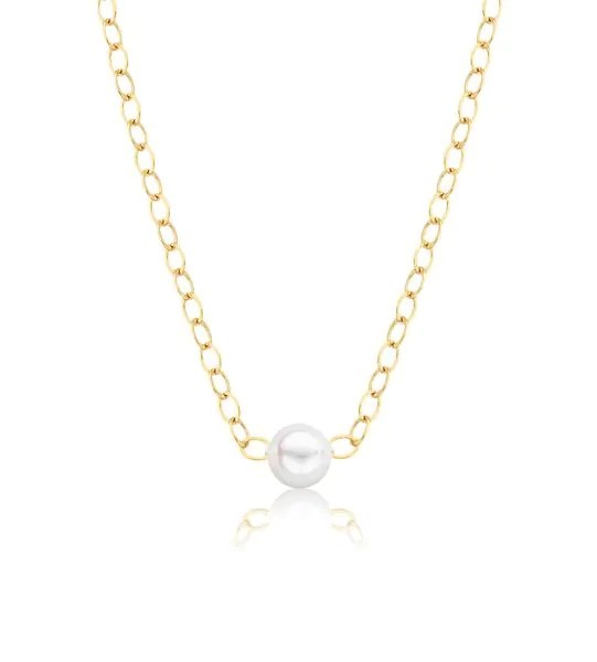 14K YELLOW GOLD CULTURED 3MM/1 PEARL STARTER NECKLACE