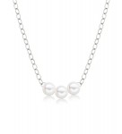 14K WHITE GOLD CULTURED PEARL STARTER NECKLACE 3/3MM