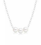 14K WHITE GOLD 5MM THREE PEARL STARTER NECKLACE