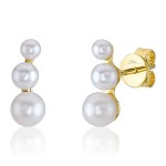 14K YELLOW GOLD CULTURED PEARL EARRINGS