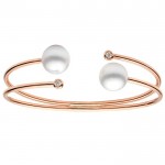 18K ROSE GOLD DIAMOND & SOUTH SEA PEARL CUFF BRACELET