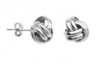 STERLING SILVER TWIST EDGE LOVE KNOT EARRINGS
