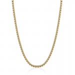 GOLD ION PLATED STAINLESS STEEL POLISHED ROUND BOX CHAIN