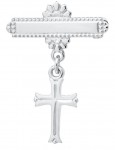 STERLING SILVER BAR PIN WITH CROSS