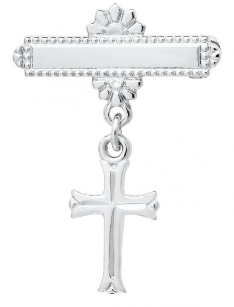 STERLING SILVER BAR PIN WITH CROSS