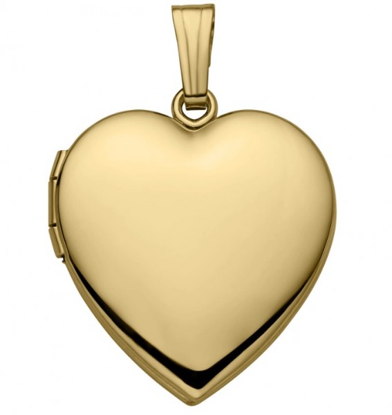 14K GOLD FILLED HEART LOCKET ON A GOLD FILLED ROPE CHAIN