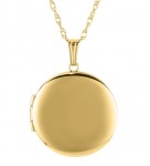 14K GOLD FILLED ROUND LOCKET ON A GOLD FILLED ROPE CHAIN