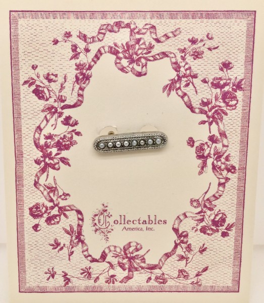 RHODIUM SEED PEARL BABY PIN