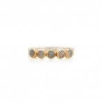 Anna Beck Gold Plate Multi Stone Labradorite Ring Size 7