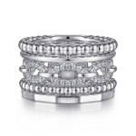 Gabiel And Co Sterling Silver .20Ctw White Sapphire Faux Stack Ring