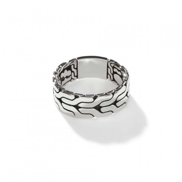 JOHN HARDY MENS STERLING SILVER CARVED CHAIN BAND