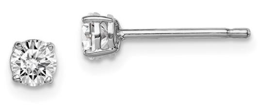 HP GIRL STERLING SILVER ROUND CUBIC ZIRCONIA STUD EARRINGS