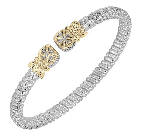 14K Sterling Silver .08Ctw 4Mm Open Vahan Bracelet