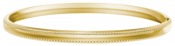 GOLD FILLED ADULT BANGLE BRACELET WITH BEADED EDGE