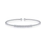 GABRIEL BUJUKAN 14K WHITE GOLD .14CTW DIAMOND BAR CUFF BRACELET