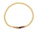 GOLD FILLED BEADS AND TOURMALINE STRETCH BRACELET