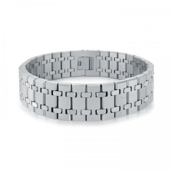 STAINLESS STEEL BRUSHED POLISHED AP DESIGN 18MM BRACELET