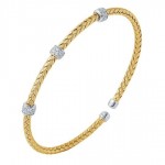 STERLING SILVER GOLD PLATED CUBIC ZIRCONIA CUFF BRACELET