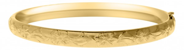 14K GOLD FILLED FLORAL ENGRAVED BABY BRACELET