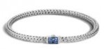 JOHN HARDY STERLING SILVER LAVA EXTRA SMALL BRACELET WITH BLUE SAPPHIRE CLASP