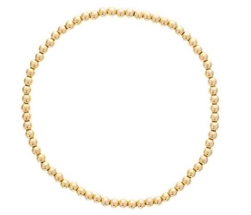 3MM GOLD FILED BEADED  BRACELET