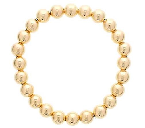 8MM GOLD FILLED BEAD STRETCH BRACELET