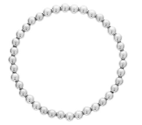5MM STERLING SILVER BEADED BRACELET