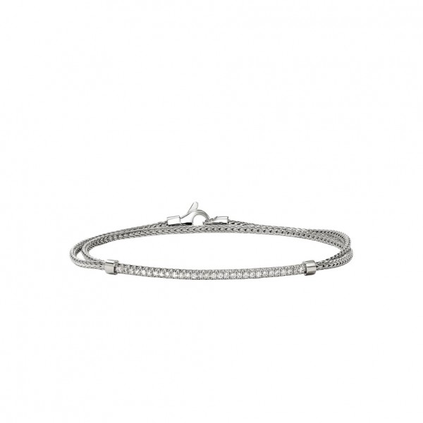 JOHN HARDY STERLING SILVER DIAMOND BRACELET WITH LOBSTER CLAW CLASP