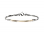 JOHN HARDY STERLING SILVER AND 14K BAR BRACELET