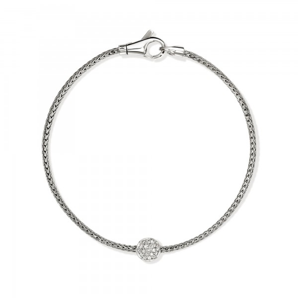 JOHN HARDY STERLING SILVER DIAMOND ESSENTIALS BRACELET .15CTW