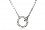 STERLING SILVER DIAMOND MINI ROLO CHAIN INTERLINKING NECKLACE