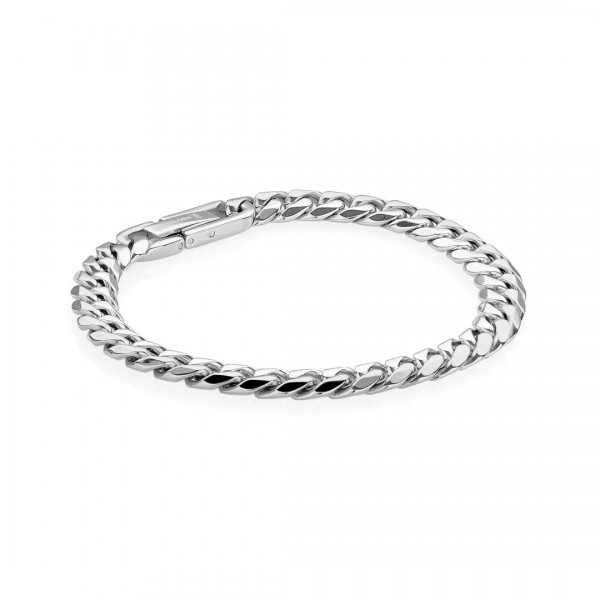 STAINLESS STEEL POLISHED CURB BRACELET 7.5 - 8 Inches