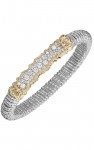 VAHAN STERLING SILVER & 14K 6MM DIAMOND CLOSED BRACELET