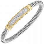 VAHAN STERLING SILVER & 14K 4MM DIAMOND CLOSED BRACELET
