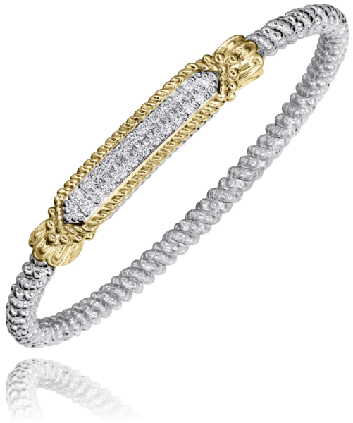 VAHAN STERLING SILVER & 14K 4MM CLOSED BRACELET