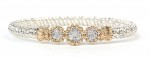 VAHAN STERLING SILVER AND 14K YELLOW GOLD 4MM CLOSED BRACELET