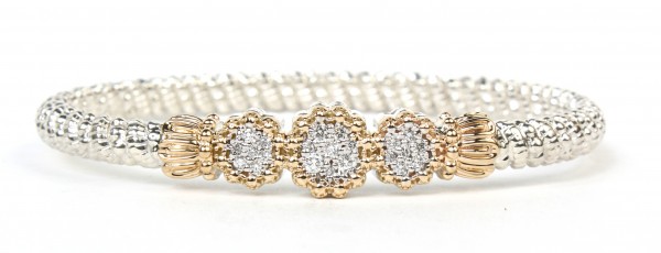 VAHAN STERLING SILVER AND 14K YELLOW GOLD 4MM CLOSED BRACELET