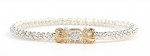 VAHAN STERLING SILVER AND 14K YELLOW GOLD 3MM CLOSED BRACELET